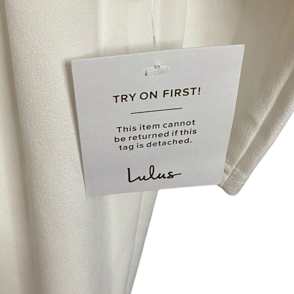 Lulus Feeling of Forever Maxi Dress Womens 3X White L/S Mermaid Wedding Gown - Picture 9 of 10